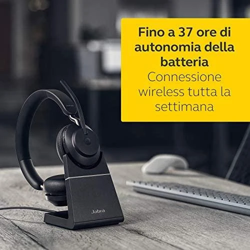 Jabra Evolve2 65 UC Stereo - Ausinės - with stand