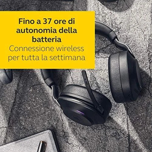 Ausinės JABRA Evolve2 85 Link380c MS Stereo Bluetooth Belaidės su laidu Active Noise Canceling 3.5mm Jack Juodas Teams Certified