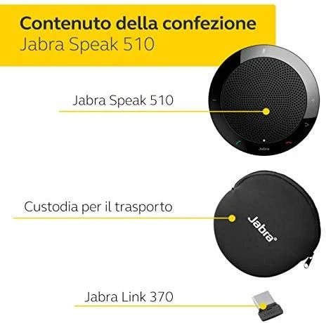 JABRA SPEAK 510 + MS garsiakalbis UC ir BT bei LINK 360 USB konferencijų sprendimas su 360 laipsnių mikrofonu