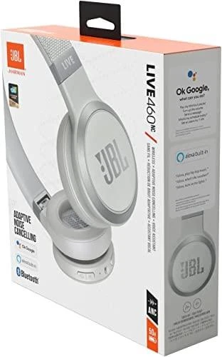 Belaidės Ausinės su aktyviu triukšmo slopinimu JBL Live 460NC, Balta