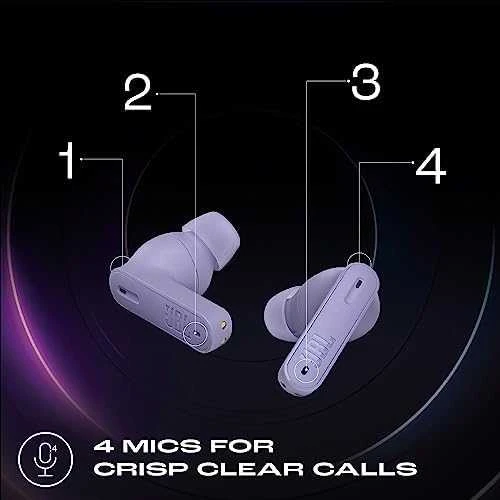 Ausinės JBL Tune Beam TWS Bluetooth Belaidės In-Ear Earbuds Violetinė EU