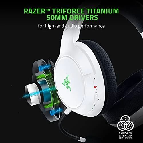Belaidės Žaidimų Ausinės Razer Kaira Pro skirtos Xbox Series X ir mobiliems Xbox žaidimams, Baltos