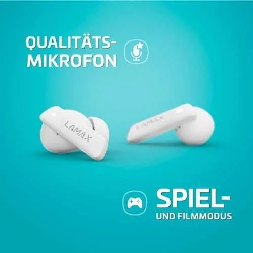 Ausinės Lamax In-Ear Clips1 ANC baltas BT 5.3 Akku 44 Std. retail