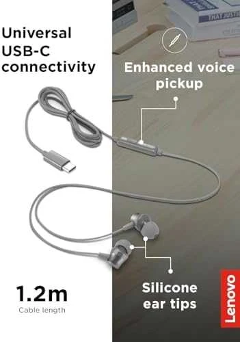 „Lenovo“ | 300 USB-C į ausis įdedamos ausinės | GXD1J77353