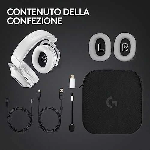 Logitech G Pro X 2 Lightspeed belaidės ausinės žaidimams, Baltos spalvos