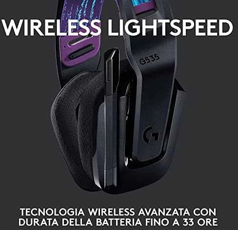 Logitech G535 Lightspeed belaidės ausinės žaidimams, Juodos spalvos