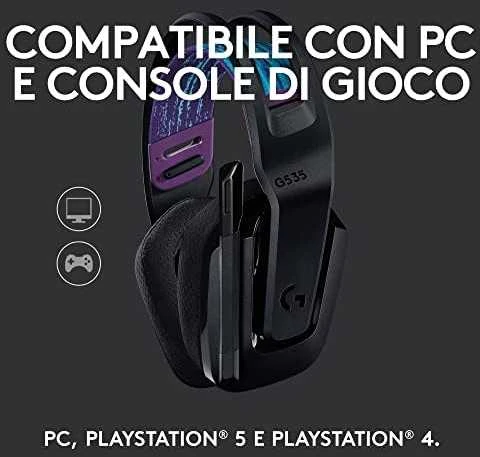 Logitech G535 Lightspeed belaidės ausinės žaidimams, Juodos spalvos