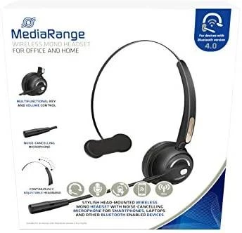 MediaRange Ausinės Bluetooth monaural, juodos spalvos