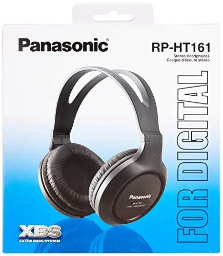 HiFi ir TV ausinės Panasonic RP-HT161 30mm, 2m laidas, juodos