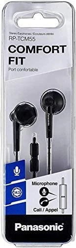 Į ausis įstatomos ausinės su mikrofonu Panasonic RP-TCM55E-K, Juodos