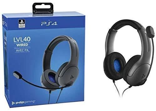 Žaidimų ausinės PDP Gaming LVL 40, skirtos PS4, Pilkos