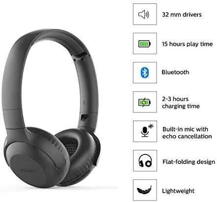 UpBeat Belaidės ausinės Philips TAUH202BK/00, Juodos