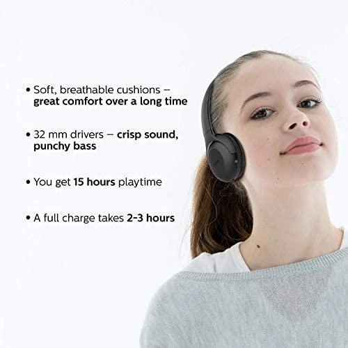 UpBeat Belaidės ausinės Philips TAUH202BK/00, Juodos