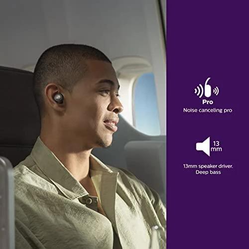 Į ausis dedamos iš tikrųjų belaidės ausinės Philips TAT8505BK/00, Juodos