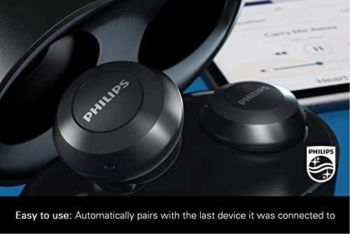 Į ausis dedamos iš tikrųjų belaidės ausinės Philips TAT8505BK/00, Juodos