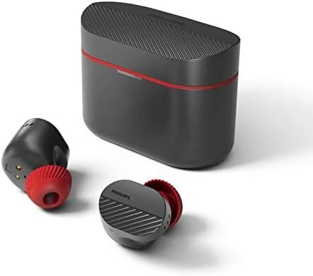 Belaidės ausinės Philips TAA5508BK, Juodos ir raudonos spalvos