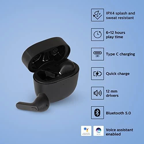 Philips TAT2236BK ausinės su funkcijų aprašymu