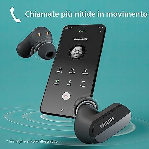 Philips True Belaidės Ausinės TAT3508WT/00, IPX4 atsparumas vandeniui, triukšmo slopinimas, iki 21 valandų grojimo laikas, Baltos spalvos