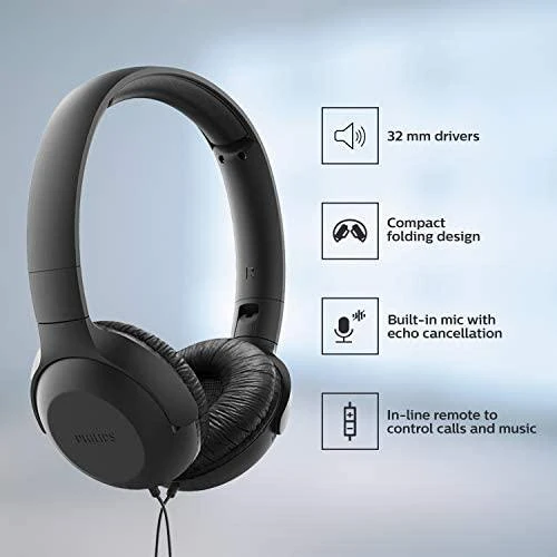UpBeat Ausinės su mikrofonu Philips TAUH201BK/00, Juodos