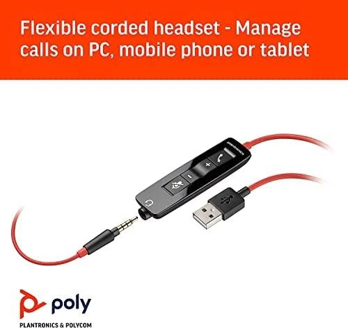 „Poly Plantronics Blackwire 3215“ ausinės, monofoninė, USB-C ir 3,5 mm lizdas, optimizuotas vieningas ryšys