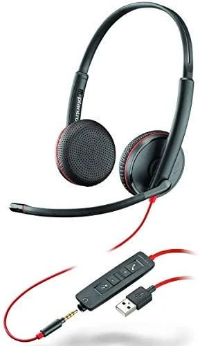 Plantronics Poly BLACKWIRE,C3225 USB-A Poly USB-A Ausinės Su mikrofonu Juodas USB Type-A su laidu