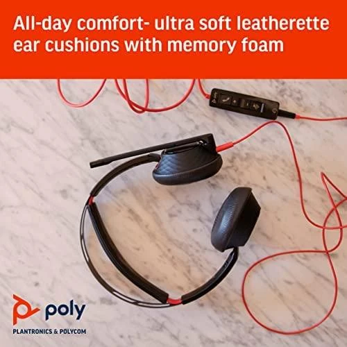 Ausinės Plantronics Poly Blackwire C5220 USB-C ir 3,5 mm lizdo jungtis