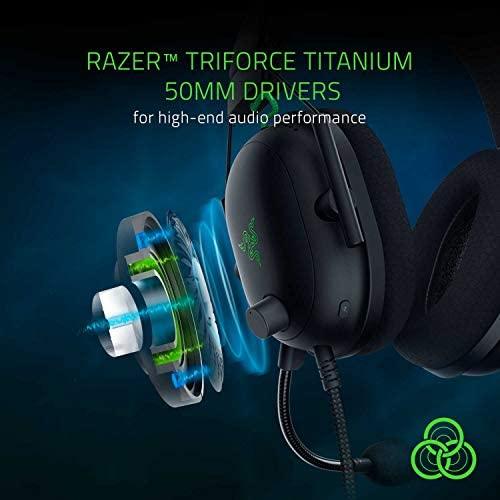 Esports THX Spatial Audio Žaidimų Ausinės Razer BlackShark V2 + USB garso plokštė, Juodos