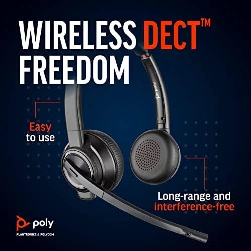 Poly Plantronics Savi 8220 UC-M ausinės, stereo, belaidė, DECT, įskaitant USB raktą, optimizuotas vieningas ryšys