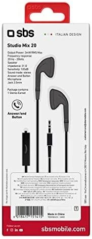 Ausinės SBS Mobile SBS Earset su laidu stereo Duo, jack 3,5 mm su mikrofonu ir answer button, su laidu, 20 - 20000 Hz, Music, Ausinės, Juodas