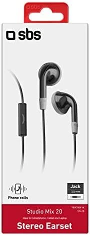Ausinės SBS Mobile SBS Earset su laidu stereo Duo, jack 3,5 mm su mikrofonu ir answer button, su laidu, 20 - 20000 Hz, Music, Ausinės, Juodas
