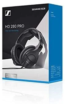 SENNHEISER HD 280 PRO, DYNAMIC HI-FI STEREO Ausinės, 64 ?, CLOSED, ADJUSTABLE HEADBAND, COILED KABELIS 3M, JACK 3.5MM, Juodas