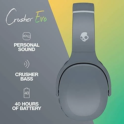 Skullcandy Crusher Evo™ Sensory Bass belaidės ausinės, Pilkos spalvos