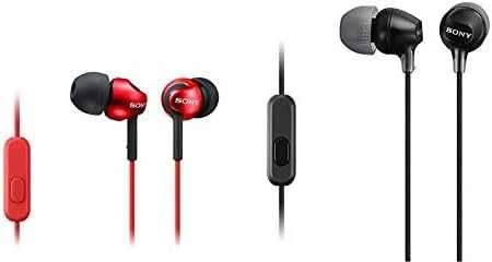 Į ausis įdedamos ausinės Sony MDR-EX110AP su mikrofonu, Raudonos