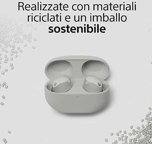 Sony WF-1000XM5 Earbuds Belaidės ausinės, ANC, belaidis įkrovimas, Sidabrinės spalvos