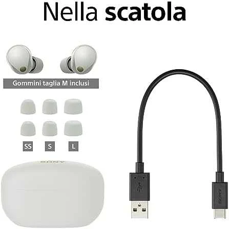 Sony WF-1000XM5 Earbuds Belaidės ausinės, ANC, belaidis įkrovimas, Sidabrinės spalvos