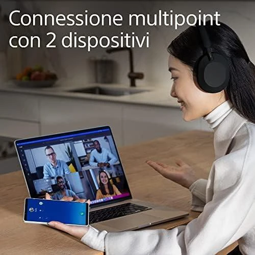 Belaidės ausinės Sony WH-1000XM5 su triukšmo slopinimo technologija, Sidabrinės