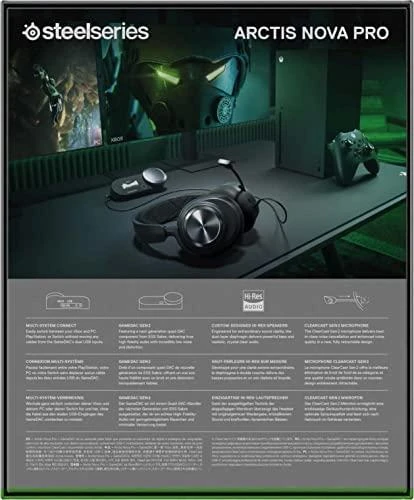 Ausinės žaidimams SteelSeries Arctis Nova Pro X, laidinės, Juodos spalvos