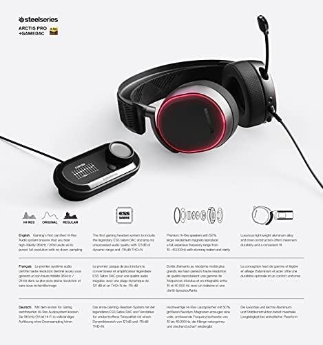 Žaidimų ausinės SteelSeries Arctis Pro, USB / 3,5mm + GameDAC | Varle.lt