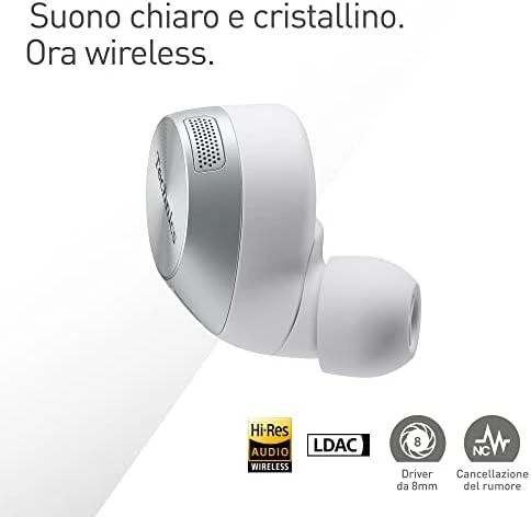 Technics belaidės ausinės EAH-AZ60M2ES, sidabrinės