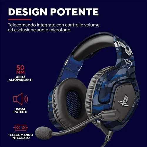 Žaidimų ausinės Trust GXT 488 Forze-B PS4 oficialus licencijuotas produktas, Mėlynos, 23532