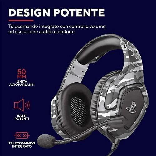 Žaidimų ausinės Trust GXT 488 Forze-G PS4 Ausinės Žaidimams PlayStation® official licensed product, Pilkos, 23531