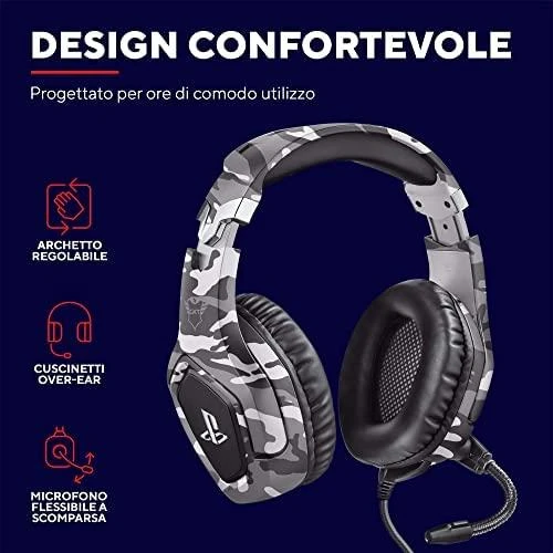 Žaidimų ausinės Trust GXT 488 Forze-G PS4 Ausinės Žaidimams PlayStation® official licensed product, Pilkos, 23531