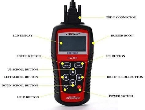 Diagnostinis matuoklis, OBD2 skaitytuvas Konnwei KW808