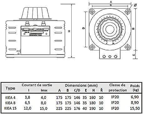 Breve Tufvassons sp. z o.o. Breve Tufvassons sp. su o.o. Breve Tufvassons sp. su o.o. Vienfazis autotransformatorius AUTO KIEA 8 230V/0-260V 6,5A 19854-0033