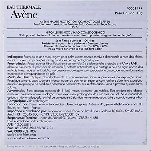 "Avene" tamsintas kompaktinis auksinis Spf50 10g
