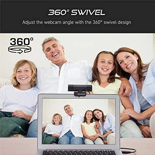 AVerMedia PW315 webcam 2 MP 1920 x 1080 pikselių USB Juodas