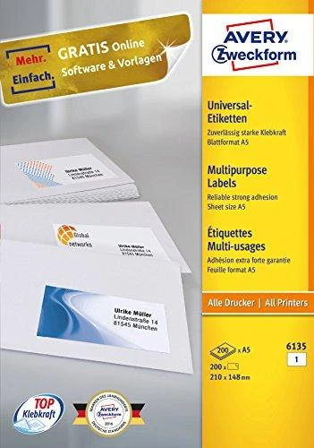 Avery Zweckform LABEL ZF 6135 A5 210X148MM LABEL - 6135