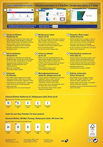 Avery Zweckform LABEL ZF 6135 A5 210X148MM LABEL - 6135