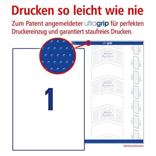 Avery „Zweckform“ universalios bendrosios paskirties etiketės, 210 x 297 mm, baltos, spausdintuvui, 10 vnt. -6125