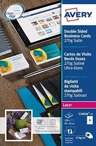 Avery Zweckform vizitinių kortelių popierius 85x54mm (C32026-25)